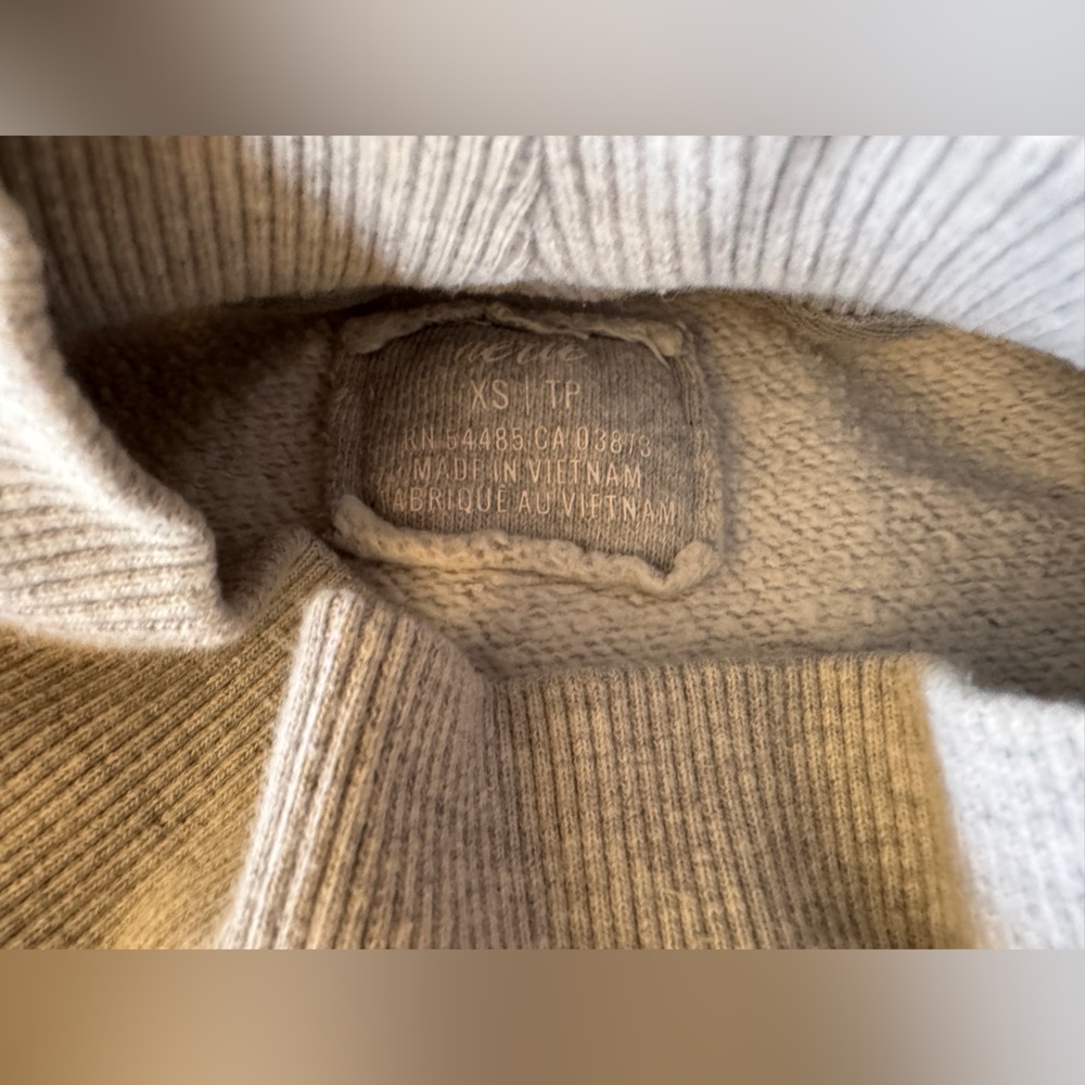Aerie Gray Mock Neck Sweatshirt Women XS Soft Fleece Pullover Cozy Lounge - Picture 4 of 6